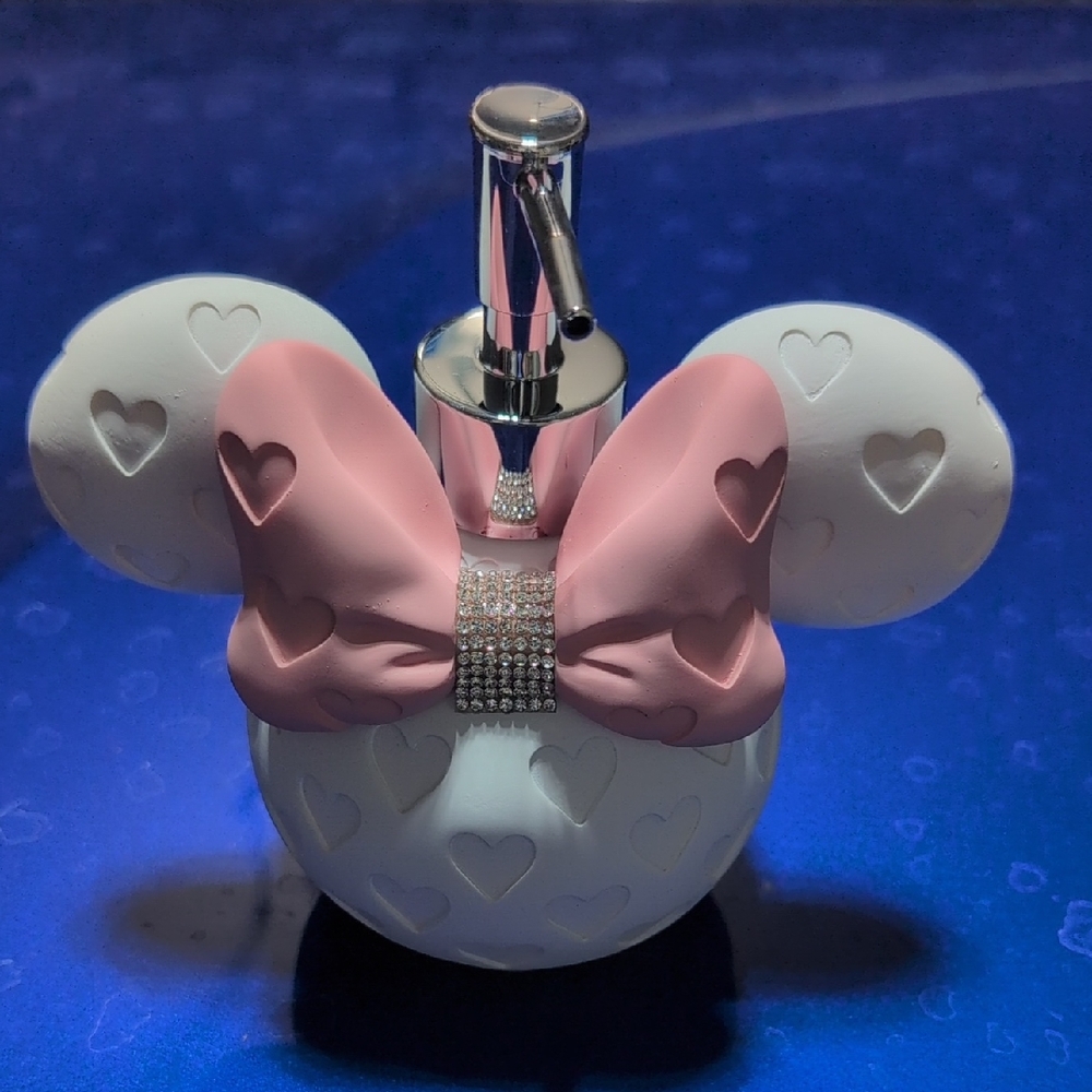 NEW..Blinged Out Mouse Ears Soap Dispenser